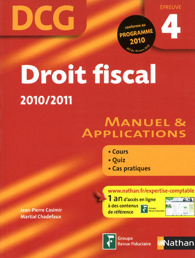 DROIT FISCAL EPREUVE 4 DCG ELEVE – 2010/2011