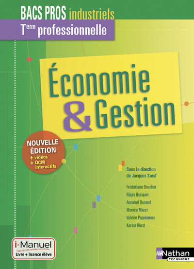 Economie et gestion – Term pro Bacs pros industriels – Livre + licence élève – 2019