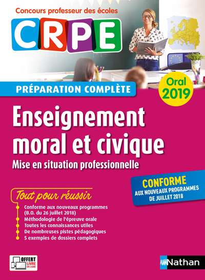 Enseignement moral et civique – Oral 2019 – Préparation complète – (Concours Professeur des écoles)