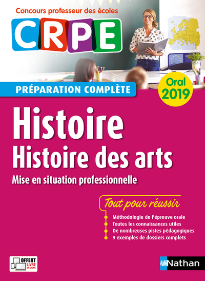 Histoire – Histoire des arts – Oral 2019 – Préparation complète – (Concours Professeur des écoles)