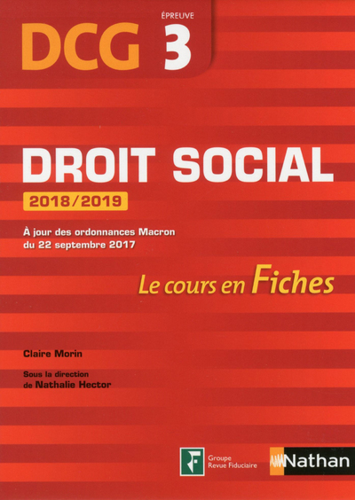 Droit social 2018/2019 DCG Epreuve 3 – Le cours enfiches – 2018