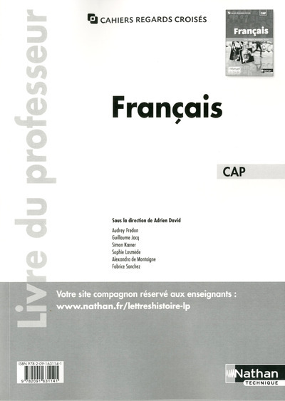 Français CAP Cahiers regards croisés CAP Livre du professeur