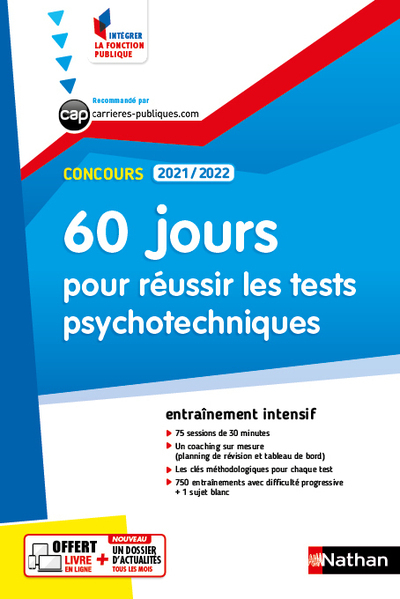60 jours pour réussir les tests psychotechniques – Concours 2021/2022 – N°56 (IFP)