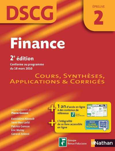 Finance DSCG – Épreuve 2 – Manuel, Applications et Corrigés DSCG