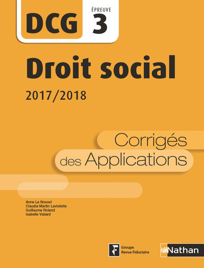 Droit social 2017/2018 – DCG – Epreuve 3 – Corrigés des applications 2017