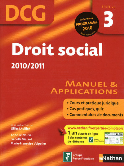 DROIT SOCIAL EPREUVE 3 DCG ELEVE – 2010/2011
