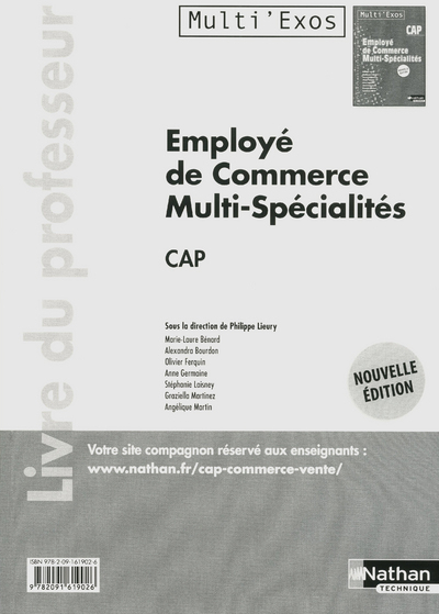 Employé de commerce multi-spécialités – CAP Livre du professeur Multi’Exos