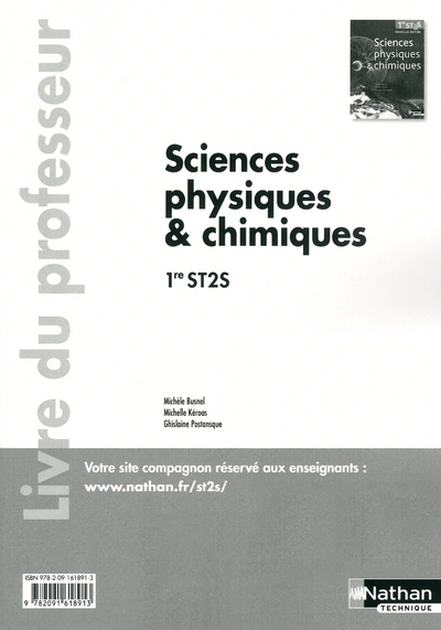 Sciences physiques et chimiques – 1re ST2S – livre du professeur