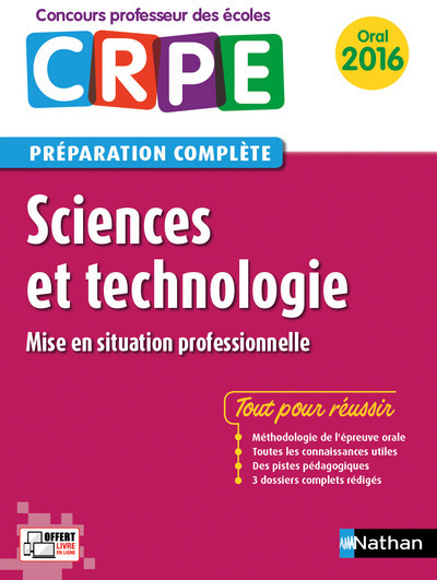 Sciences et technologie – Préparation à l’épreuve orale Concours Professeur des écoles Livre