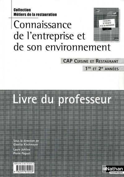 Connaissance de l’entreprise et de son environnement Livre du professeur Livre du professeur