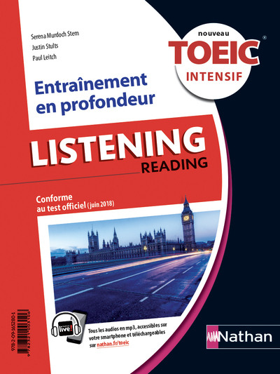 Nouveau TOEIC – Entraînement intensif Listening/Reading (Livre + Nathan live ) – 2019