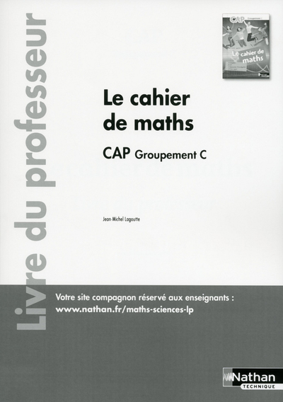 Le cahier de maths – CAP Groupement C – Professeur 2018