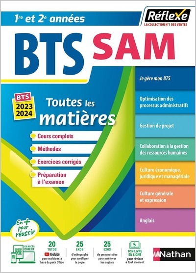 BTS SAM Support à l’action managériale – BTS SAM 1 et 2 (Toutes les matières – Réflexe N°9)