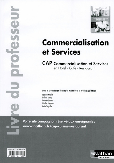 Commercialisation et services – CAP Commercialisation et services en HCR 1e/2e années – Prof 2017