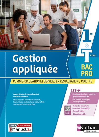 Gestion appliquée 1ère/Term Bac Pro Cuisine/CSR – Livre + Licence élève – 2022