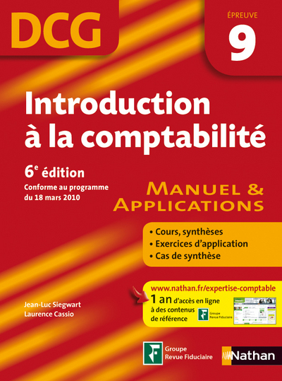 INTRODUCTION A LA COMPTABILITE EPREUVE 9 DCG MANUEL & APPLICATIONS 2012