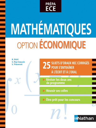 Mathématiques – option économique 25 sujets d’oraux HEC corrigés