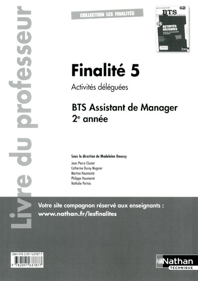 Finalité 5 – BTS AM 2e année Les Finalités Livre du professeur
