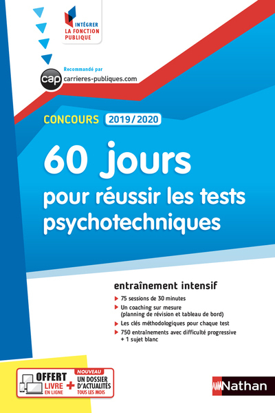 Concours Administratifs 2019/2020 Numéro 56 – 60 jours pour réussir les tests psychotechniques (IFP)