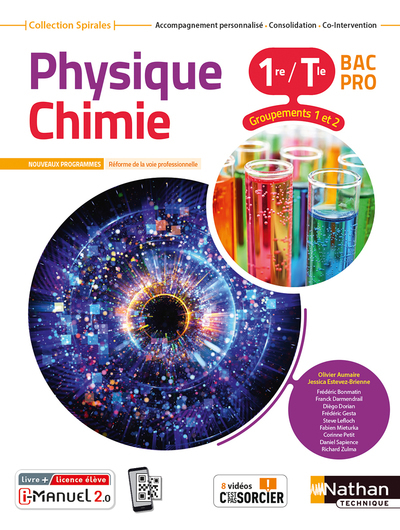 Physique-chimie 1re/Term Bac Pro – Groupements 1/2 (Manuel) – (Spirales) Livre + licence élève