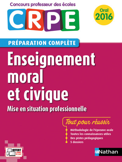 Enseignement moral et civique – Préparation à l’épreuve orale Concours Professeur des écoles Livre