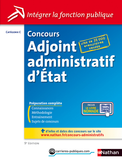CONCOURS ADJOINT ADMINISTRATIF D’ETAT N2 – CATEGORIE C (INTEGRER LA FONCTION PUBLIQUE) 9ED 2014