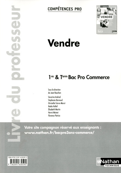 Vendre – 1re/ Term Bac Pro Commerce Compétences Pro Livre du professeur