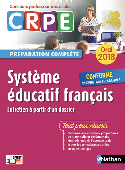 Système éducatif français – Oral (Préparation complète) – Concours Professeur des écoles – 2018