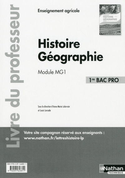Histoire et Géographie – Module MG 1 – 1ère Bac pro Agricole – Professeur – 2017