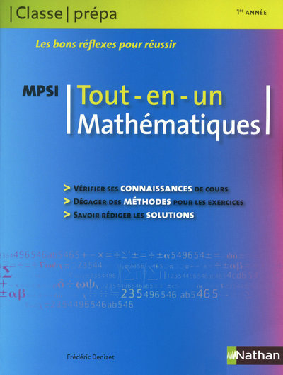 Mathématiques MPSI – 1re année Tout-en-un – Classe prépa scientifique