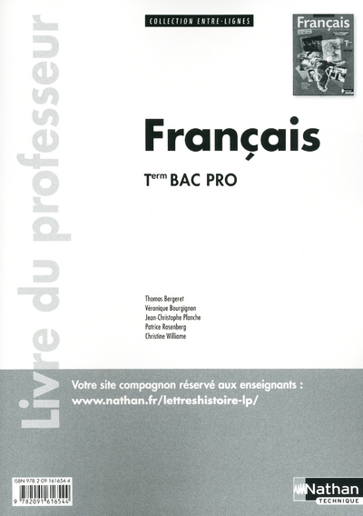 Français – Term Bac Pro Livre du professeur Entre-lignes