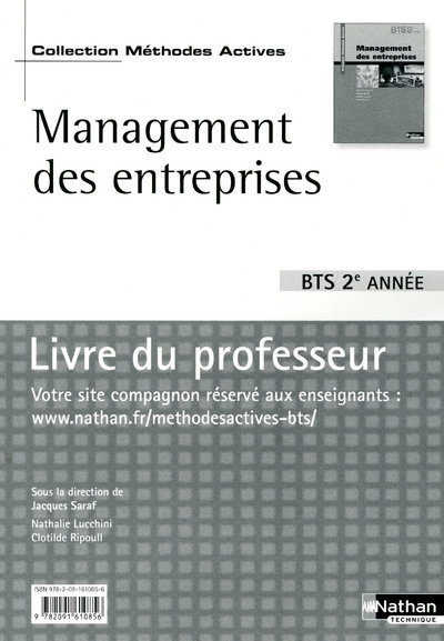 Management des entreprises – BTS Tertiaires 2 Méthodes actives Livre du professeur