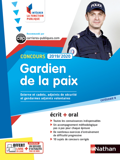 Concours Gardien de la paix 2019/2020 – Catégorie B (Intégrer la fonction publique) – 2018 numéro 17
