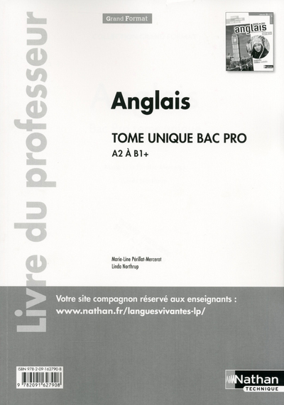 Anglais Bac Pro – Niveau A2>B1+ Livre du professeur Grand Format Livre du professeur
