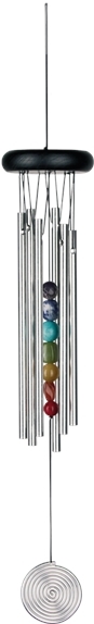 Carillon à vent métal 6 tubes – pierres des chakras