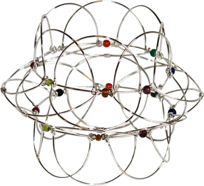 Mandala ‘Lotus Puzzle’ avec Pierres – Argenté