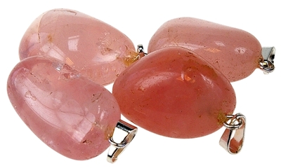 Pendentif pierre roulée – Quartz Rose