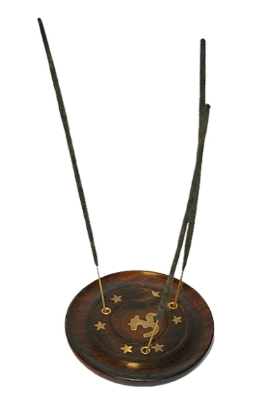 Porte encens rond en bois – Symbole Om