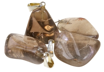 Pendentif pierre roulée – Quartz Fumé