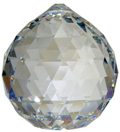Boule Feng shui Cristal à facettes – transparente – 4 cm