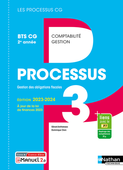 Processus 3 – Gestion des obligations fiscales – BTS CG 2ème année (Les processus CG) Livre + licence élève 2023