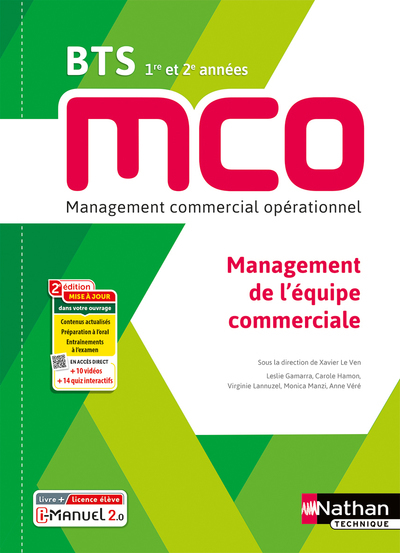 Management de l’équipe commerciale – BTS 1 et 2 MCO – Livre + licence élève – 2023