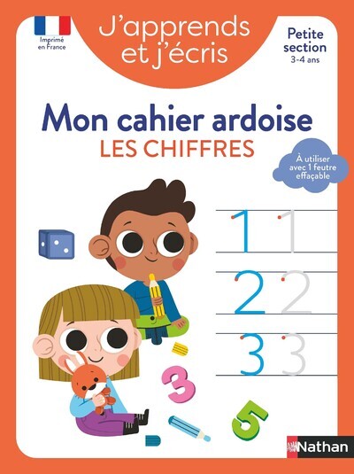 J’apprends et j’écris – Mon cahier ardoise Les chiffres PS