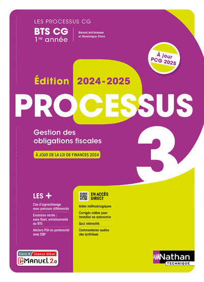 Les processus BTS CG – Processus 3 BTS CG 1ère année – 2024 – Manuel – élève – + iManuel