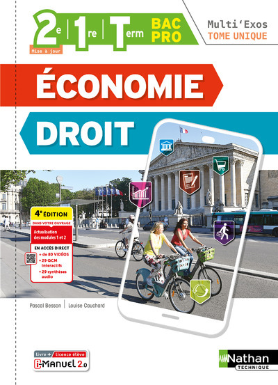 Multi’exos – Economie-Droit Tome unique 2de/1re/Tle Bac Pro Tertiaires – 2024 – Pochette – élève – + iManuel