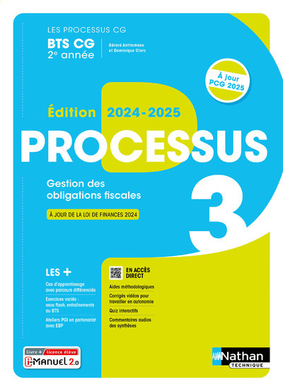 Les processus BTS CG – Processus 3 BTS CG 2ème année – 2024 – Manuel – élève – + iManuel