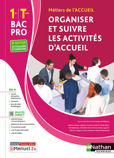 Organiser et suivre les activités d’accueil 1re/Term Bac pro – Livre + licence élève – 2023
