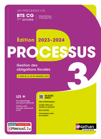 Processus 3 – BTS CG 1ère année (Les processus CG) Livre + licence élève – 2023