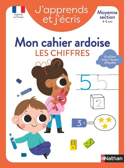 J’apprends et j’écris – Mon cahier ardoise Les chiffres MS