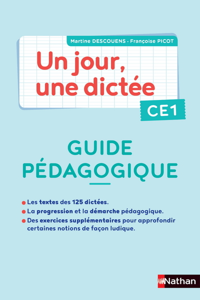 Un jour, une dictée CE1 – Cahier corrigé + Guide PCF